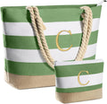 Beach Bags for Women Travel Canvas Tote - Personalized Initials Shoes