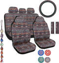 Boho Multicolor Stripe Baja Saddle Blanket Car Seat Covers Full Set