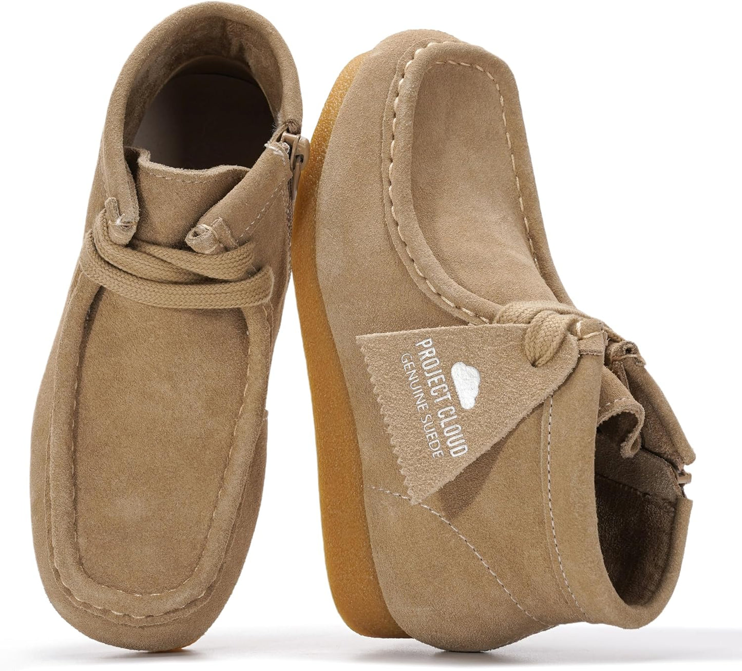 Project Cloud Kids Boots: Genuine Leather Chukka Non-Slip Shoes