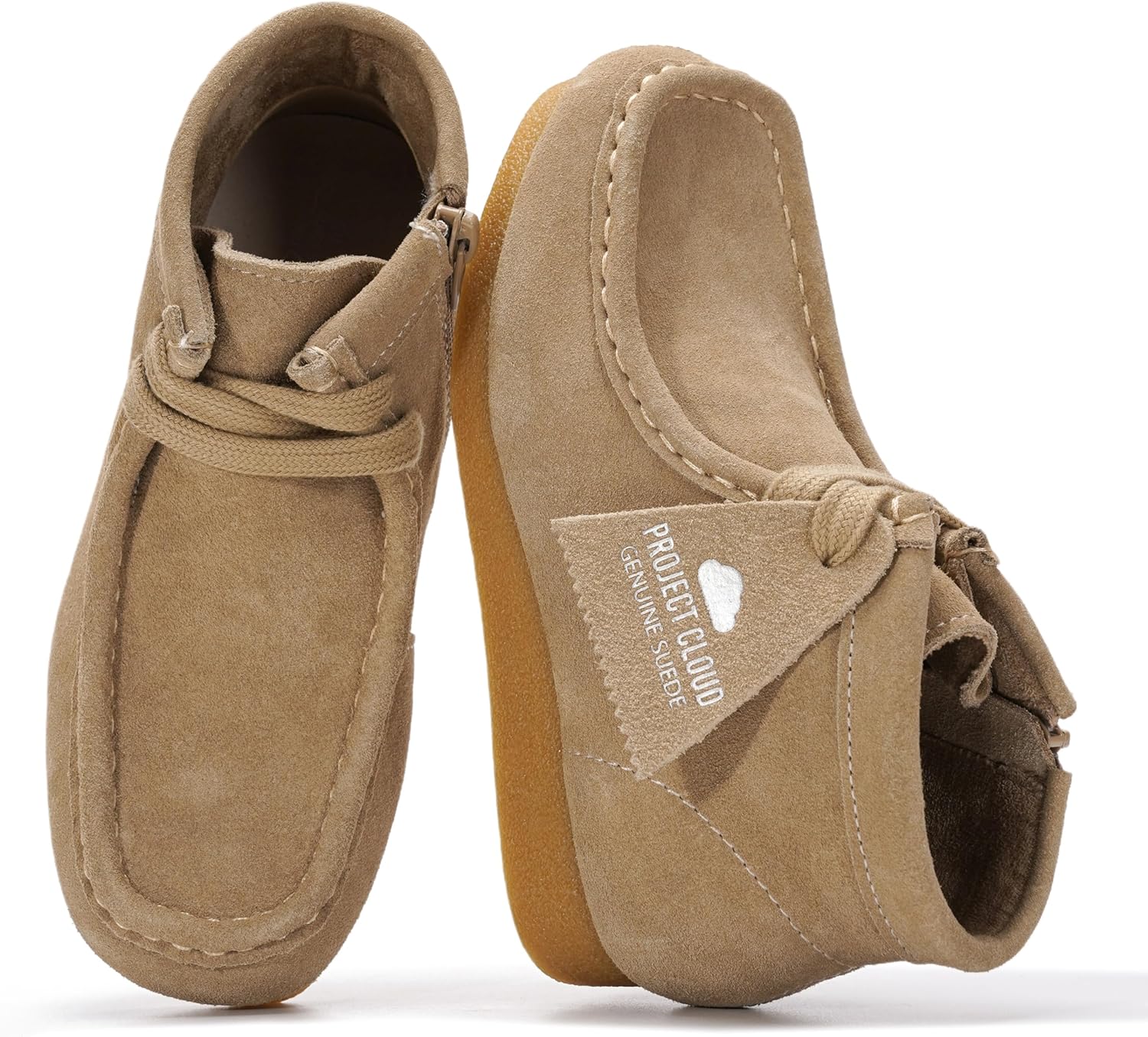Project Cloud Kids Boots: Genuine Leather Chukka Non-Slip Shoes