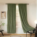 Faux Fur Blackout Curtains 42x84 in - Thick Shaggy Thermal Drapes