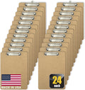 Officemate Recycled Wood Clipboards 24 Pack - Sturdy Letter Size