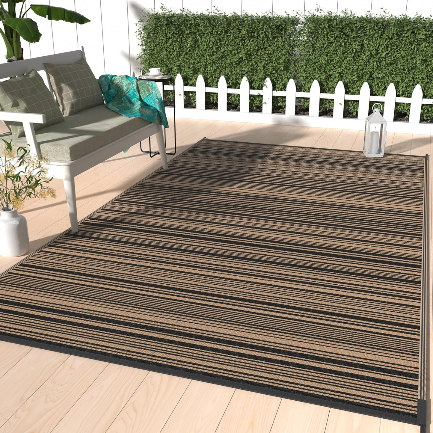 GENIMO Outdoor Rug for Patio Clearance, Waterproof & Reversible
