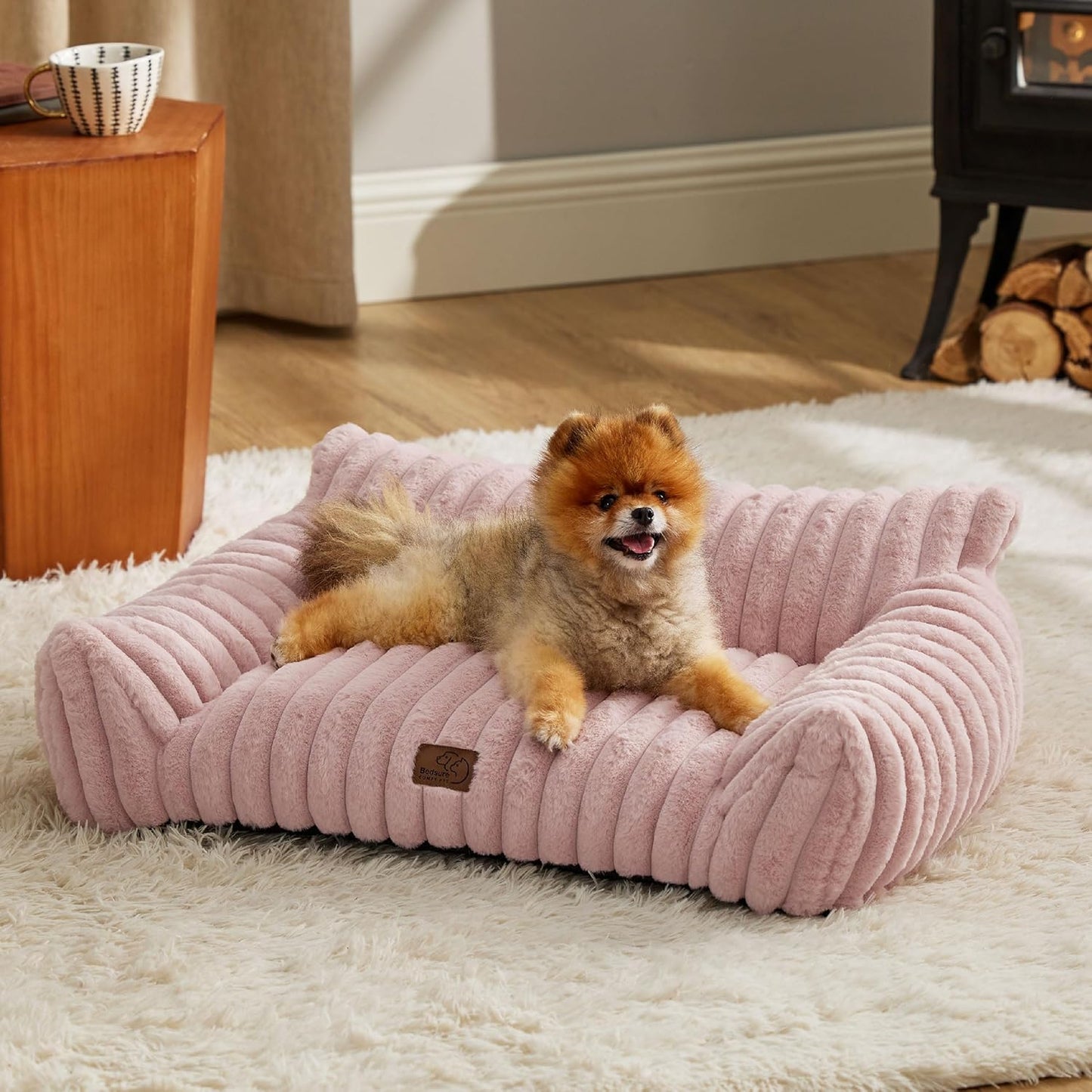 Bedsure Cute Cat Couch for Pets - Fluffy Small Dog Sofa