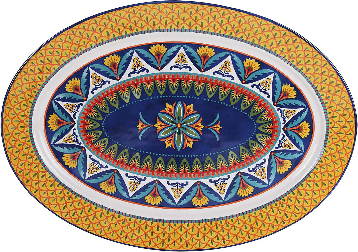 Bico Havana Ceramic 16 Inch Oval Platter for Stylish Dining