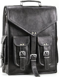 Handmade World Black Vintage Leather Backpack Laptop Messenger Bag