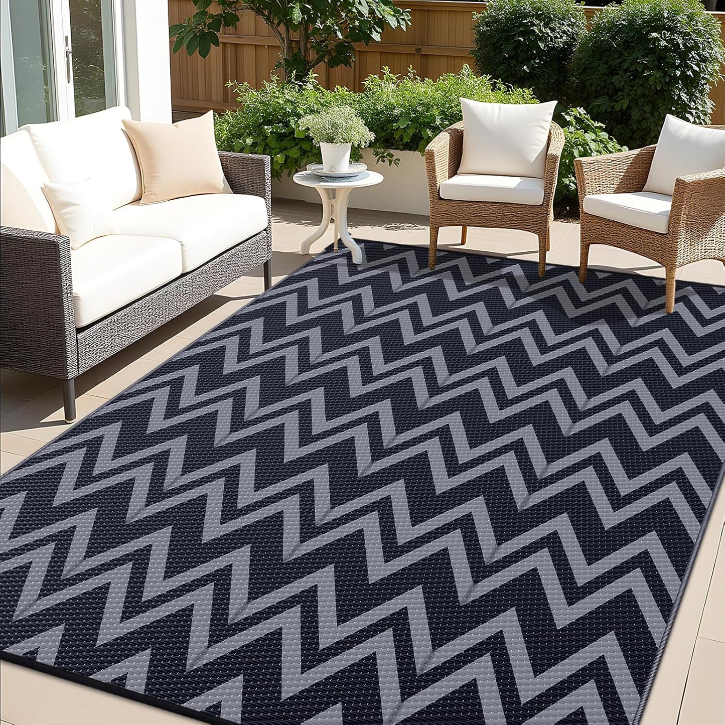 OLANLY Waterproof Outdoor Rug 6x9 ft for Patio and Camping