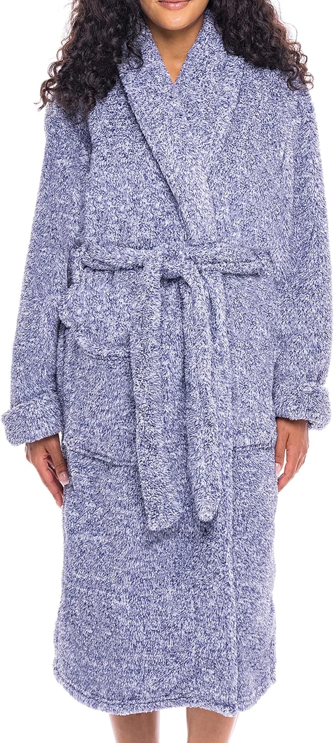Plush Fleece Robe for Women - Warm Shaggy Bathrobe Comfort