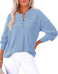 Going Out Henley Tops for Women Ribbed Tunic - Versatile Fall Layering