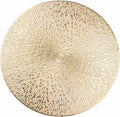Gold Vinyl Placemats Set of 18, 15in Round Metallic Placemats
