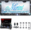 Bling License Plate Frame Set for Women with Gem Diamonds
