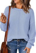 Womens Loose Pullover Sweaters Crewneck - Soft Thick Knit Fall Winter