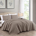 King Taupe Oversized Bedspread Coverlet Set - Soft Microfiber