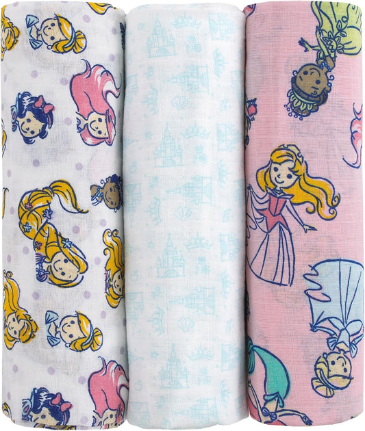 Disney Princesses 3 Piece Muslin Swaddle Baby Blanket Set Review