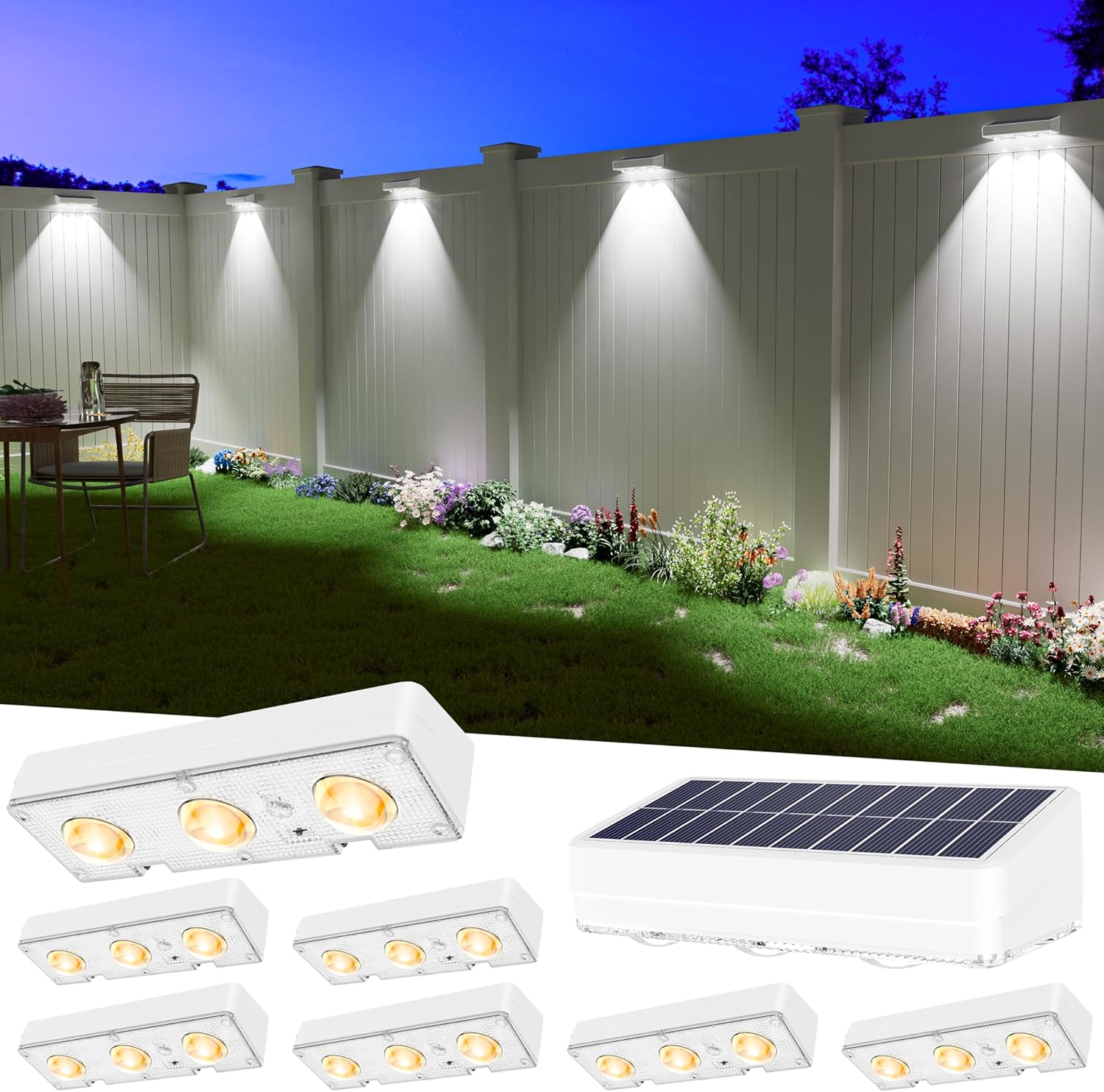 Solar Fence Lights Outdoor Waterproof LED for Vibrant Decor