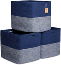 Kallax 13x15x13 Storage Cube Bins, 3 Pack - Ready-to-Shape Cotton Rope