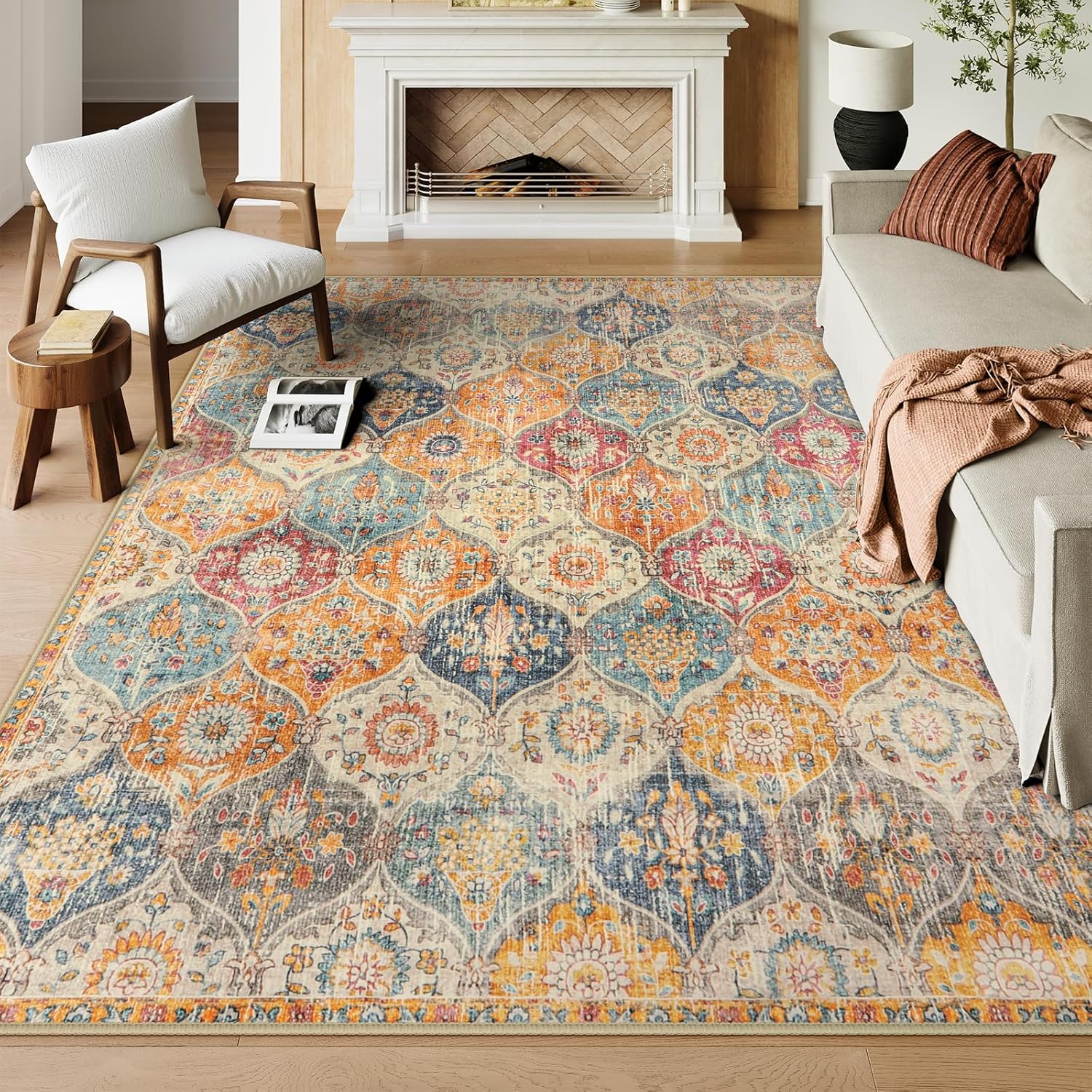 Lahome Moroccan Washable Area Rugs for Living Room & Bedroom
