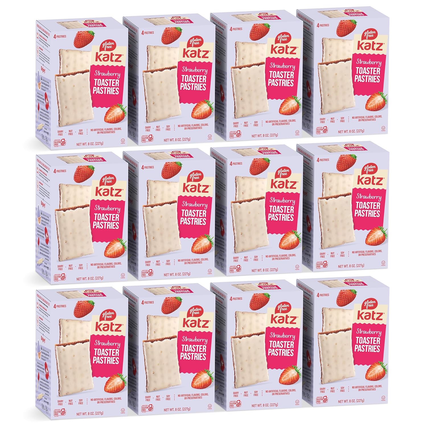 Katz Gluten Free Strawberry Toaster Pastries for Kids Snacks