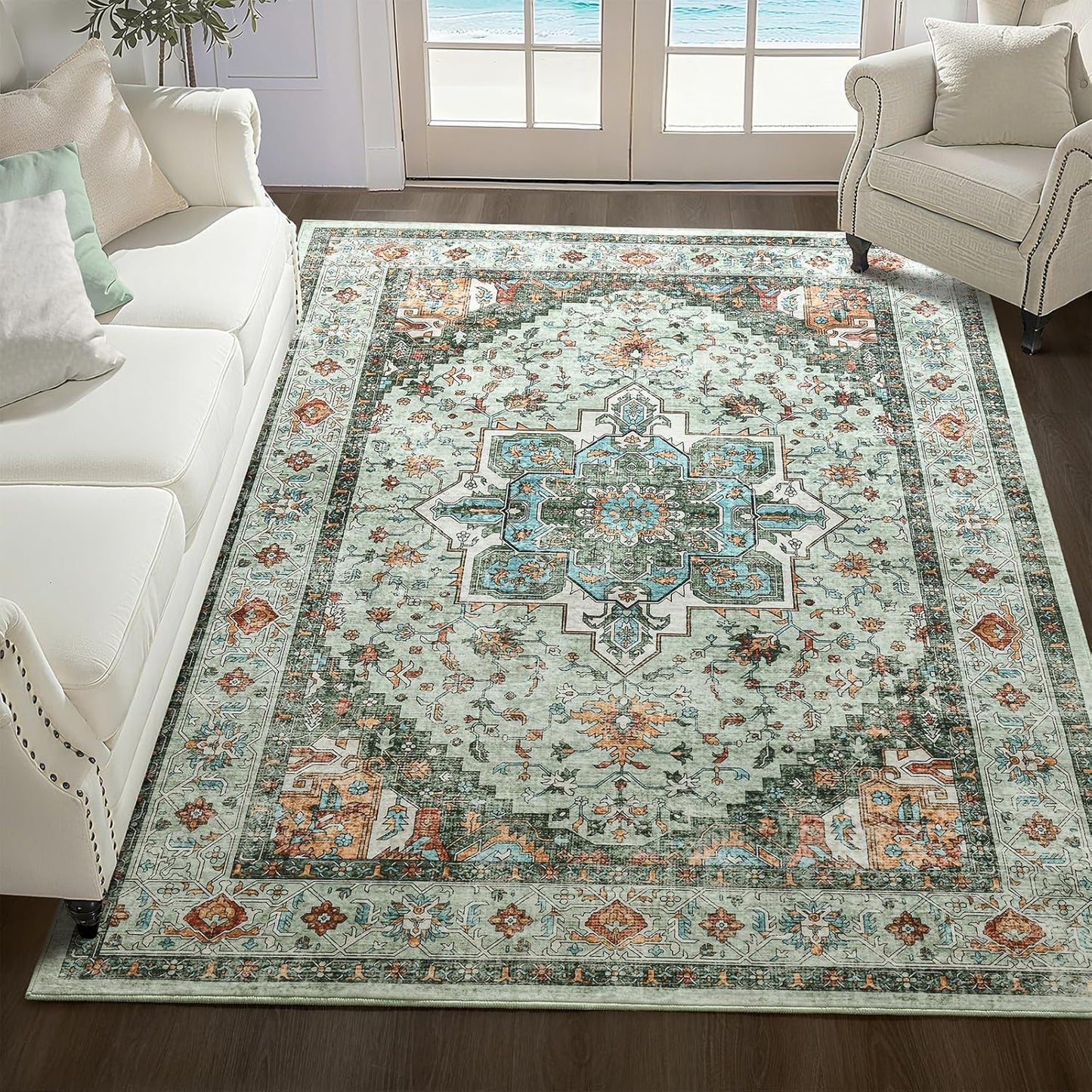 Softlife Washable Area Rug for Living Room and Bedroom Decor