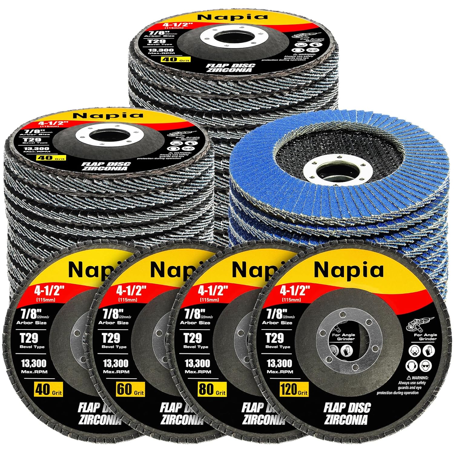 Flap Discs 4 1/2 for Angle Grinder - Versatile Grinding Wheels