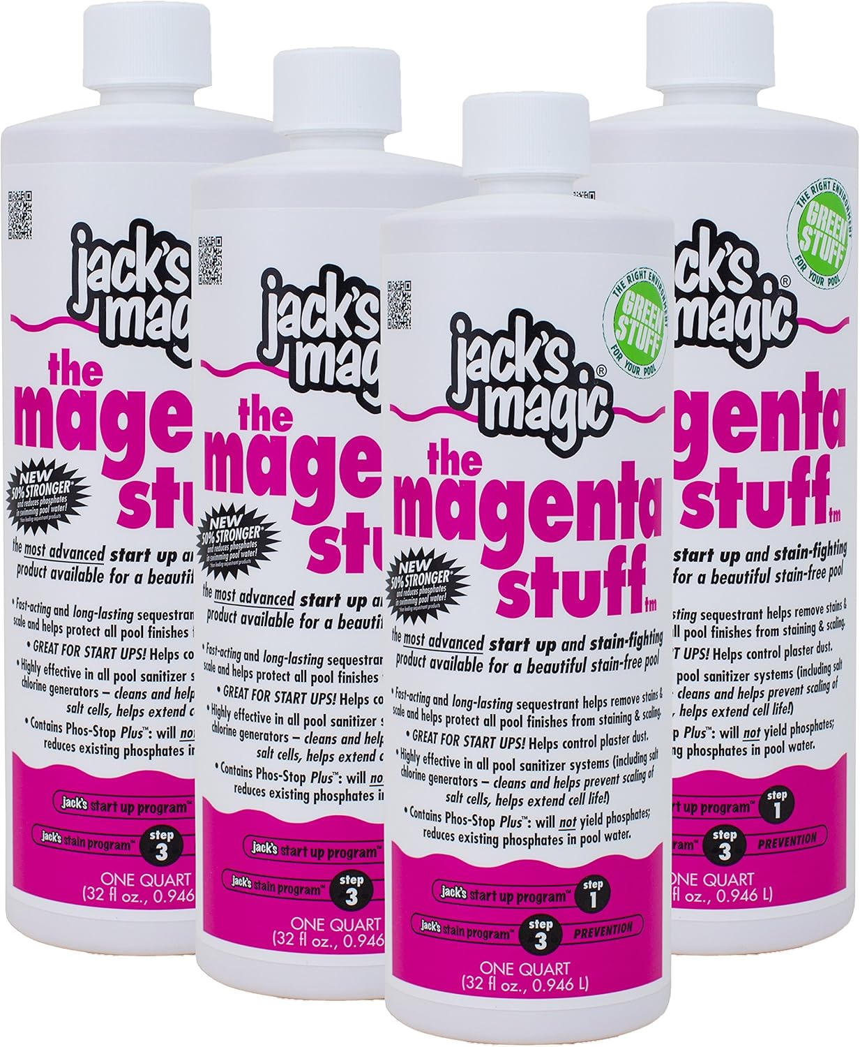 Jack's Magic The Magenta Stuff 1 qt 4 Pack for Pool Care