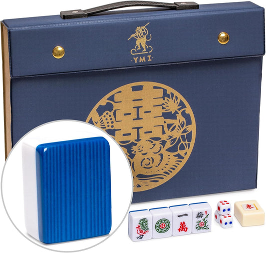 Royal Azure Chinese Mahjong Set with 146 Medium Tiles