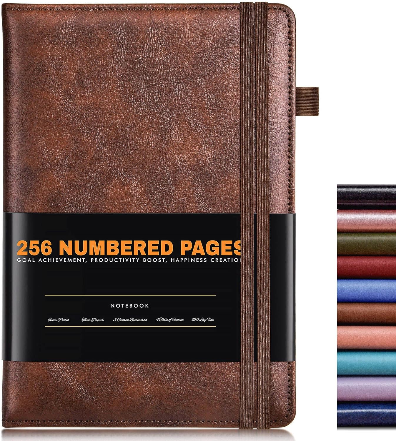 Premium A5 Leather Journal - 256 Numbered Pages, College Ruled, Stylish Design