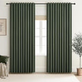 Dark Olive Green Curtains 70 in x 84 in Extra Wide Blackout Panels