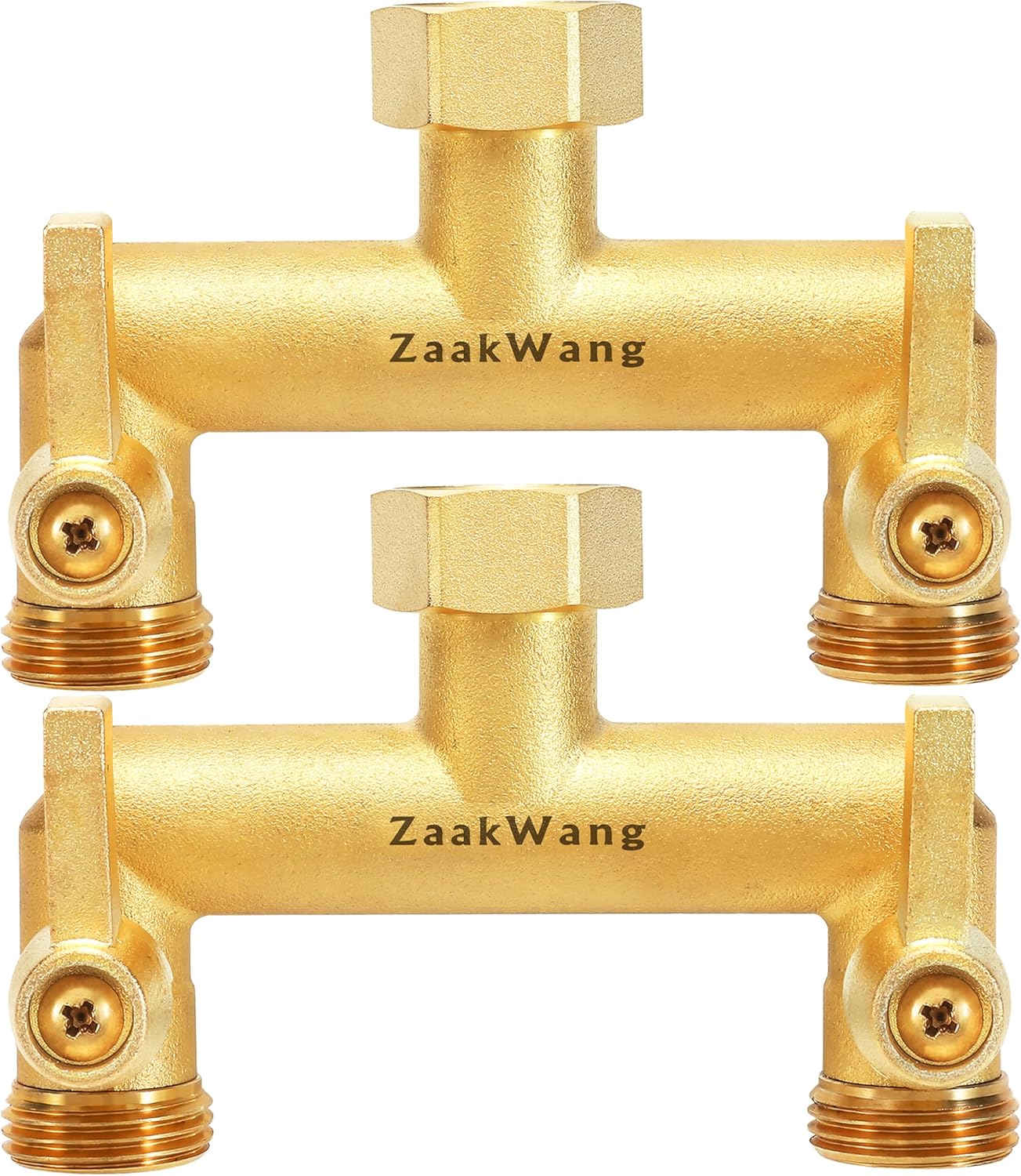 Heavy Duty Brass 2-Way Garden Hose Splitter for Efficient Watering