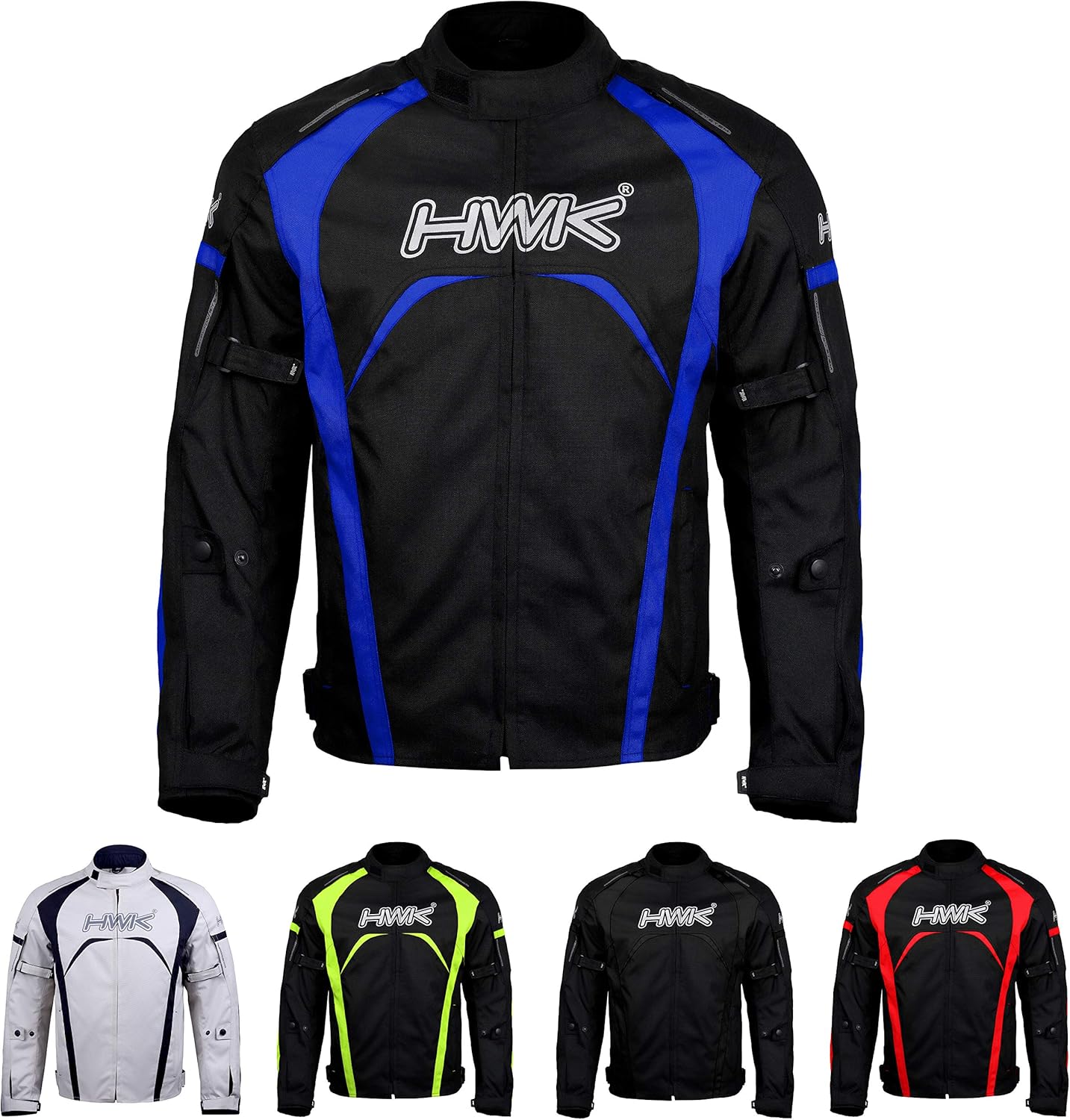 HWK Motorcycle Jacket for Men - Hi-Vis Armored Riding Gear