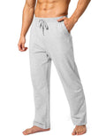 Pudolla Men's Cotton Yoga Sweatpants - Comfortable Open (Style RL4W)