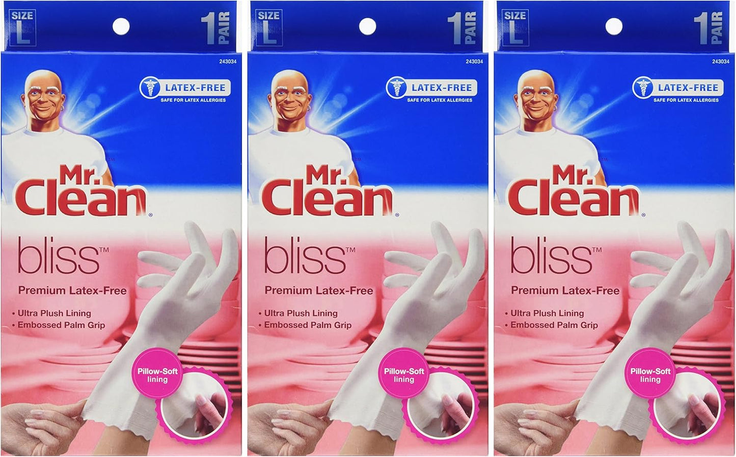 Mr. Clean Latex-free Gloves - 3 Pairs for Ultimate Bliss