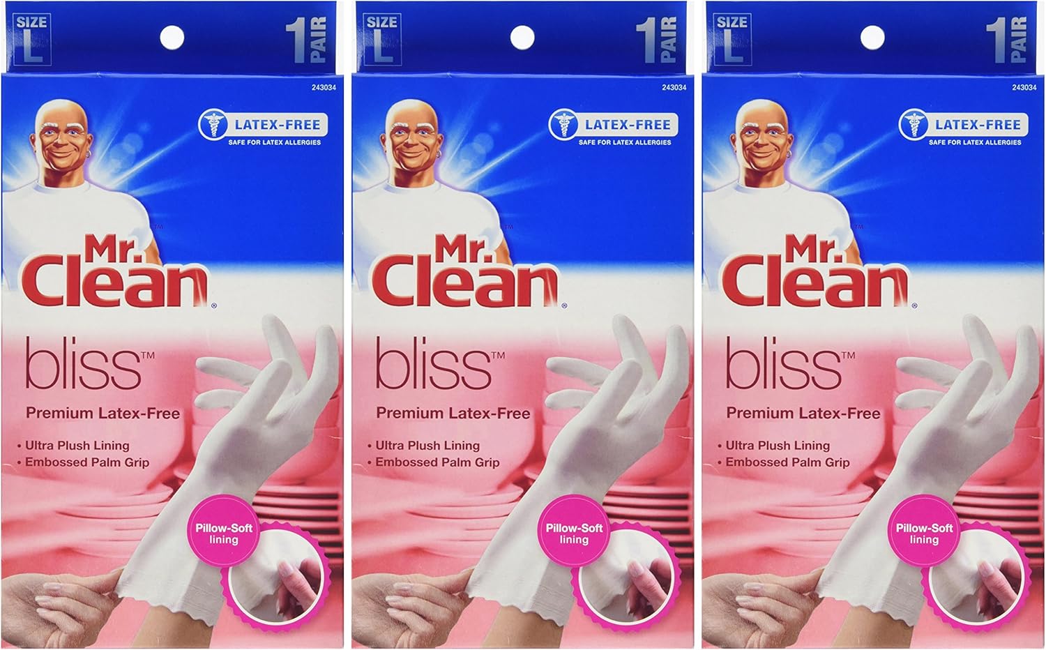 Mr. Clean Latex-free Gloves - 3 Pairs for Ultimate Bliss
