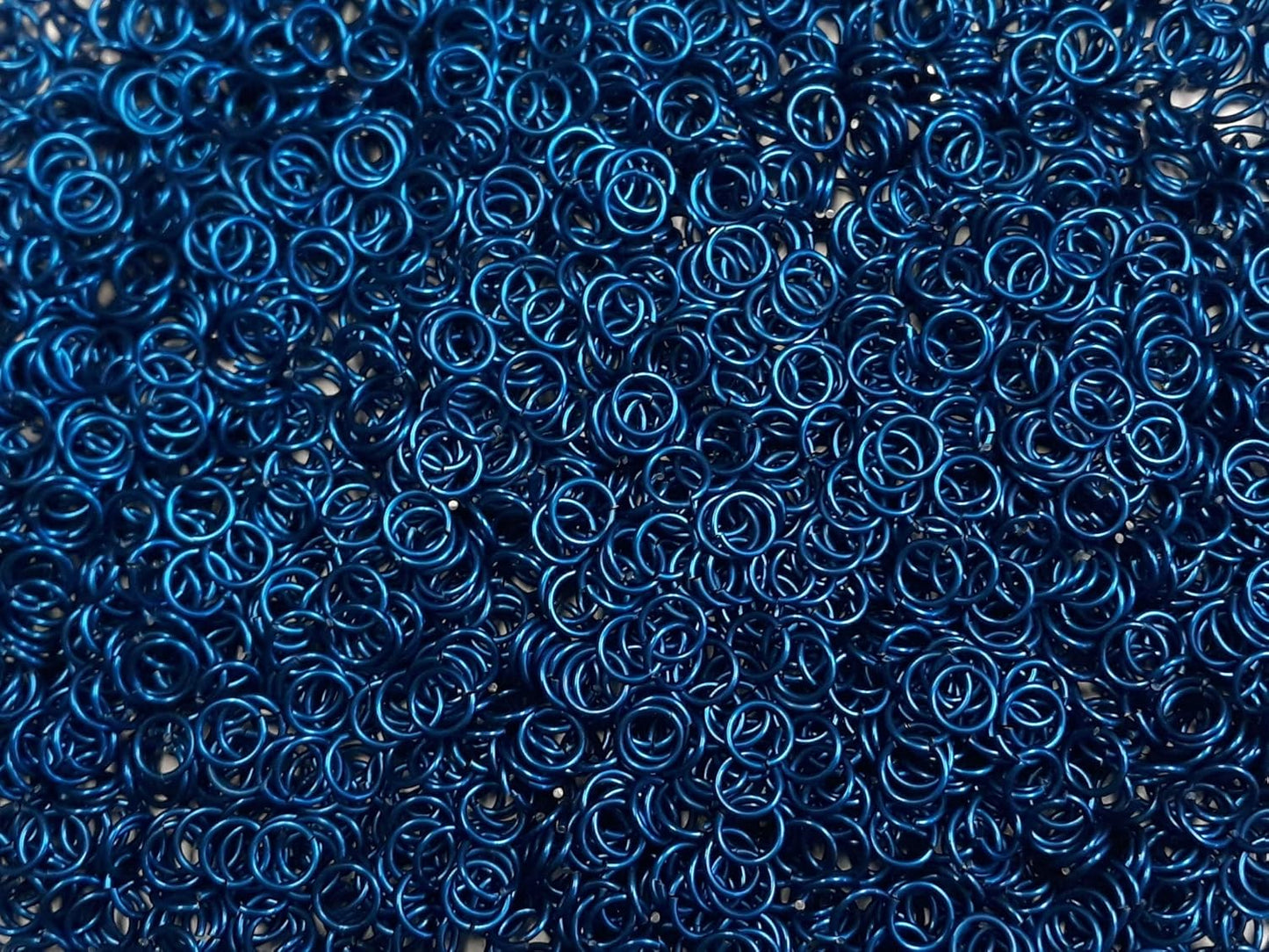 1/2 Pound Blue Anodized Aluminum Jump Rings for Jewelry Making