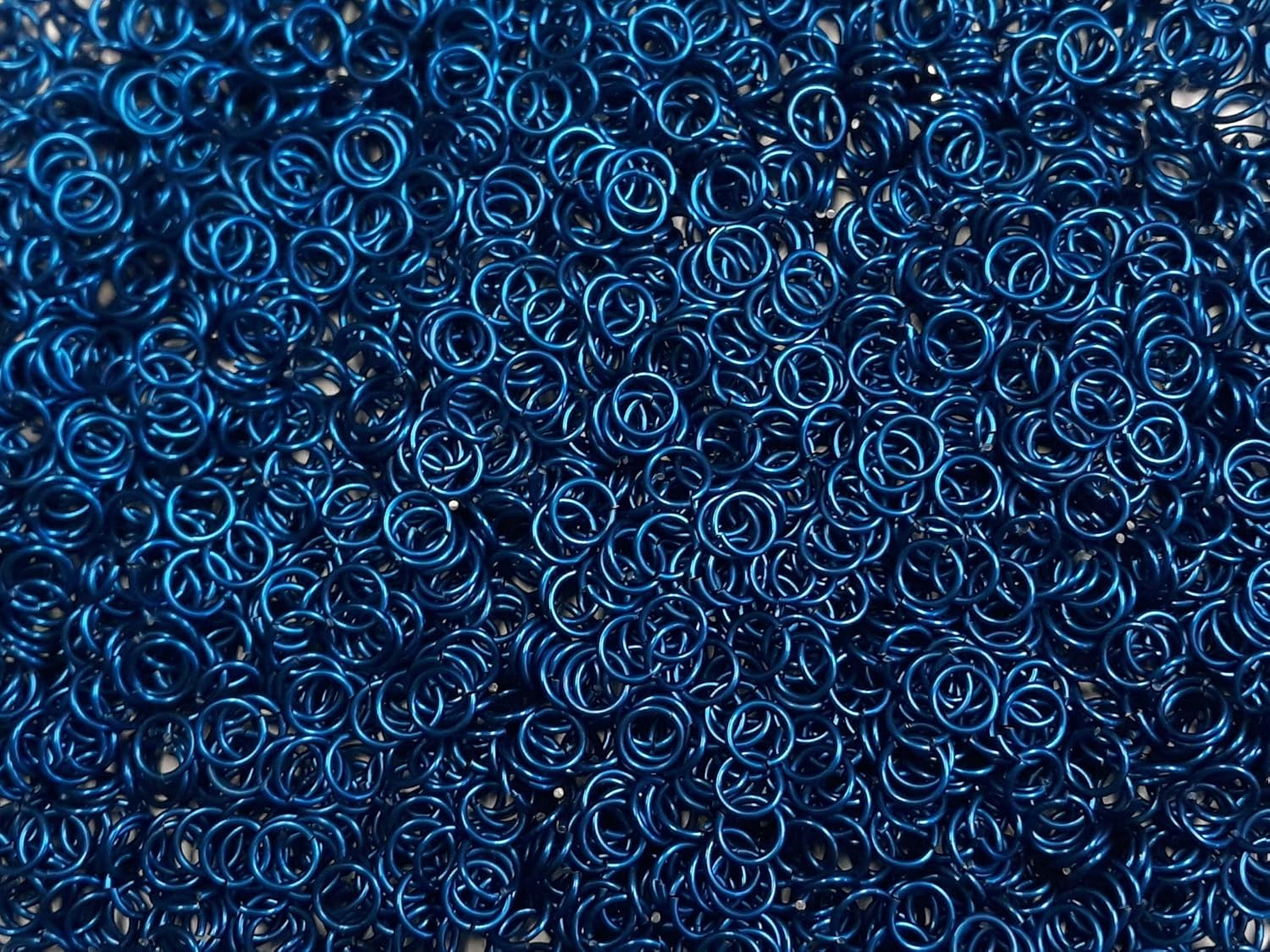 1/2 Pound Blue Anodized Aluminum Jump Rings for Jewelry Making
