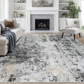 9x12 Area Rug for Living Room - Washable Modern Abstract Low Pile