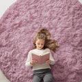 Blush Round Rugs for Bedroom 6 ft Circle Area Rug - Machine Washable