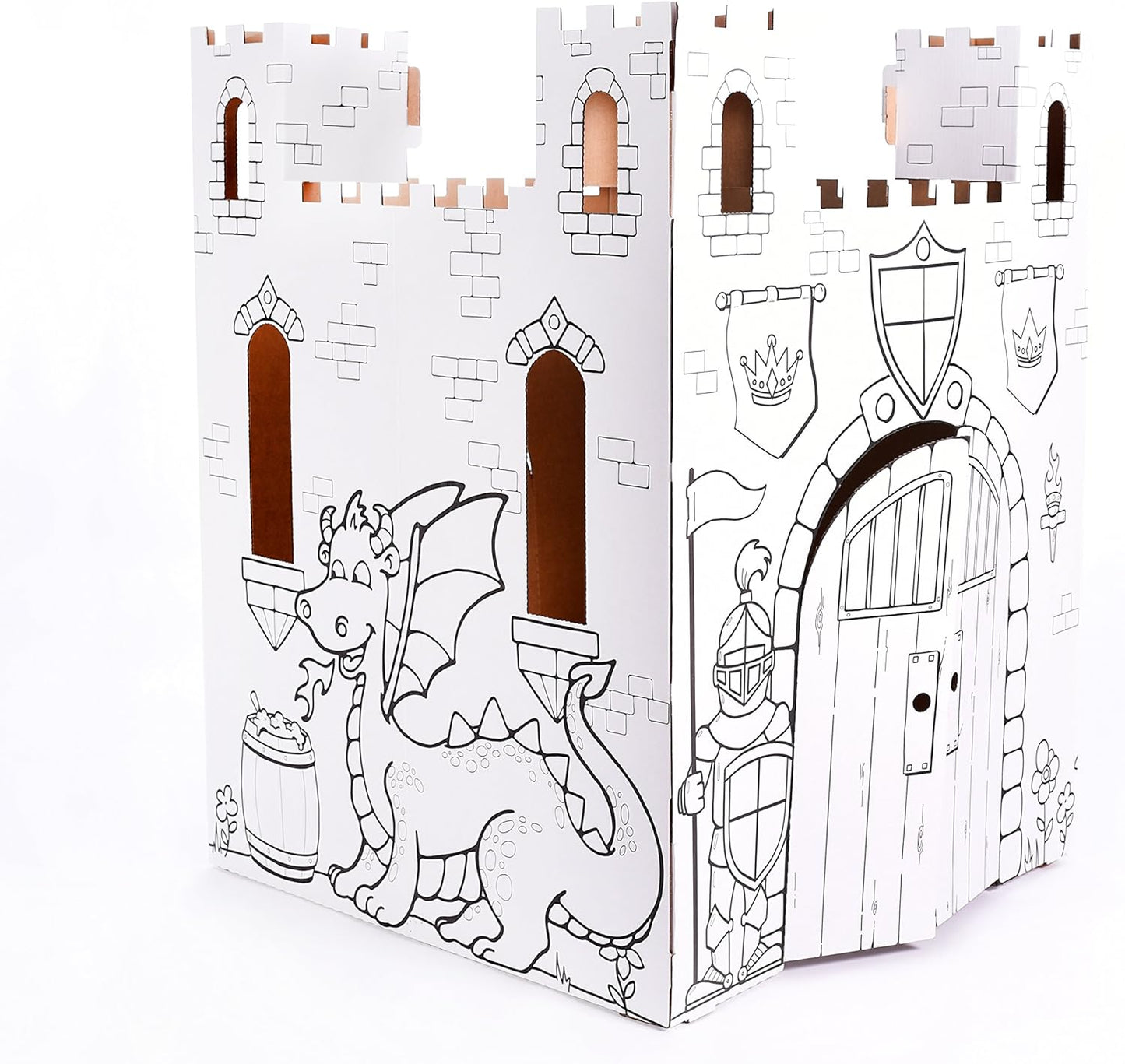Easy Playhouse Fairy Tale Castle - Kids Indoor/Outdoor Fun, Craft & Decorate Cardboard Fort, Made in USA