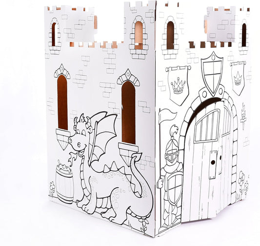 Easy Playhouse Fairy Tale Castle - Kids Indoor/Outdoor Fun, Craft & Decorate Cardboard Fort, Made in USA