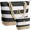 Beach Bags for Women Canvas Tote with Personalized Monogram - Large