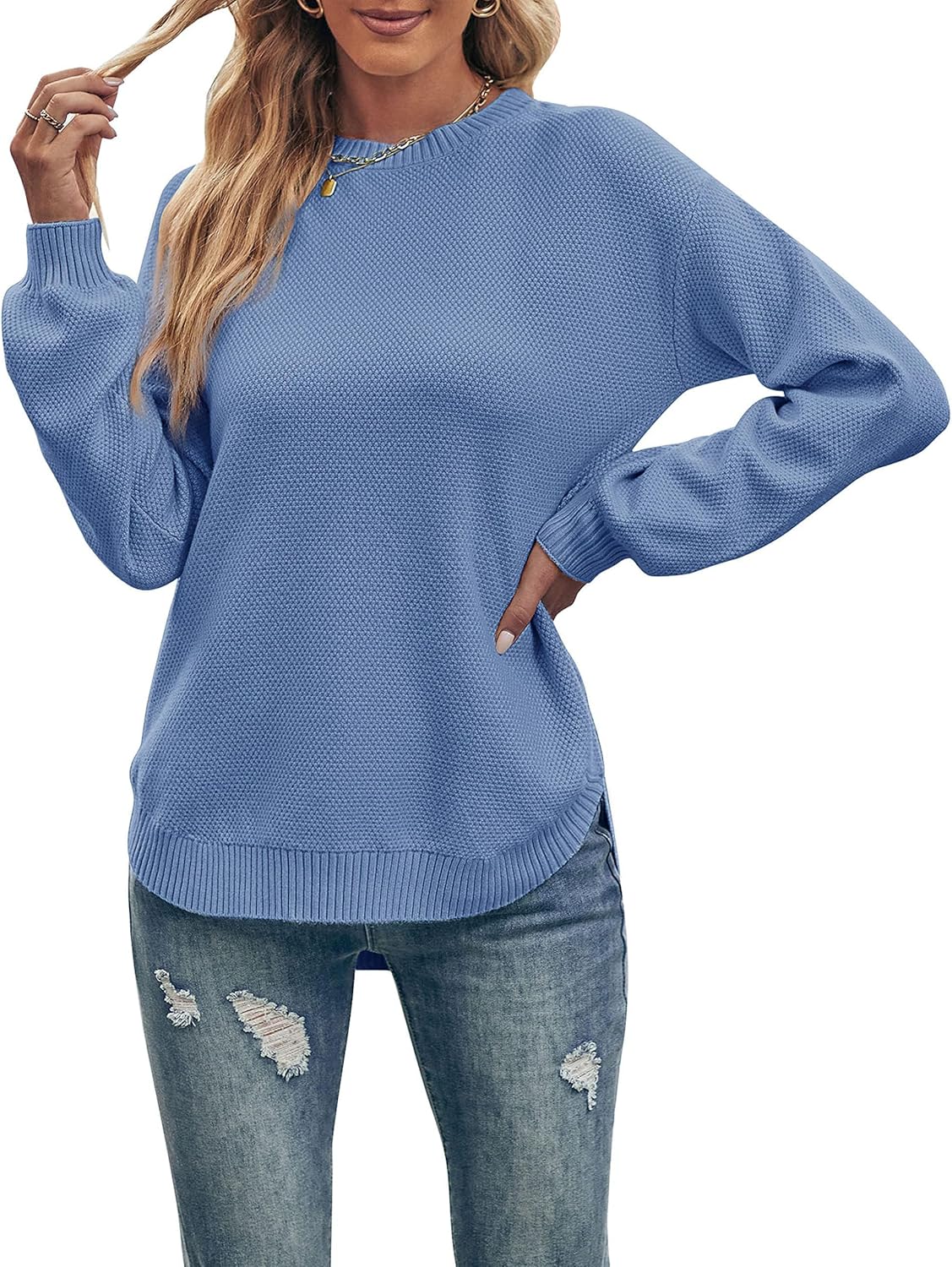 Cozy Knit Sweater for Women - Casual Loose Pullover Jumper