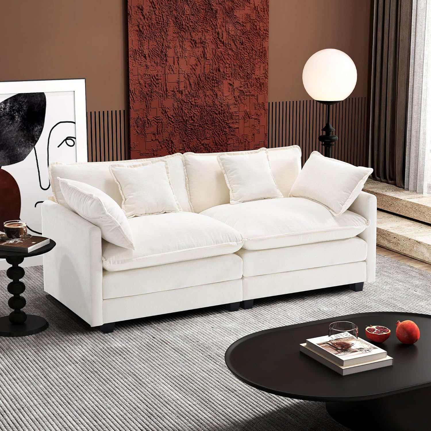 Ihanherry Cloud Sofa 77 Inch Loveseat for Modern Living Rooms