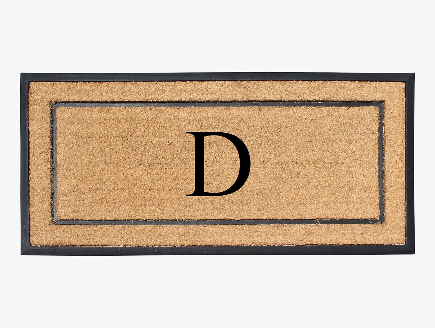 Natural Coir & Rubber Large Monogrammed Doormat for Entryways