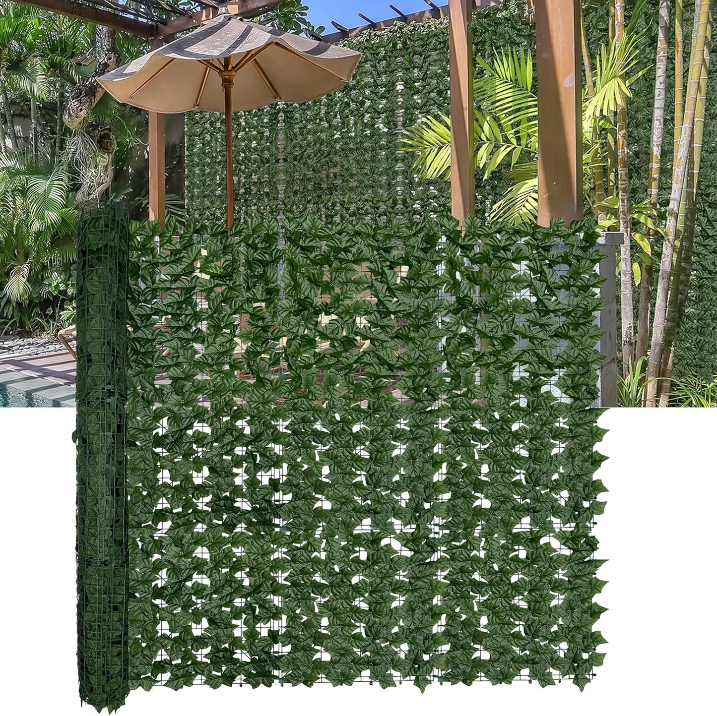 Artificial Ivy Privacy Fence Screen for Indoor and Outdoor Use