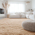 8x10 Machine Washable Area Rug - Soft Fluffy Shaggy Beige