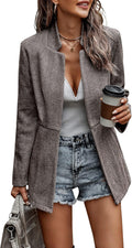 CCTOO Women's Casual Open Front Blazer - Versatile Work Trench