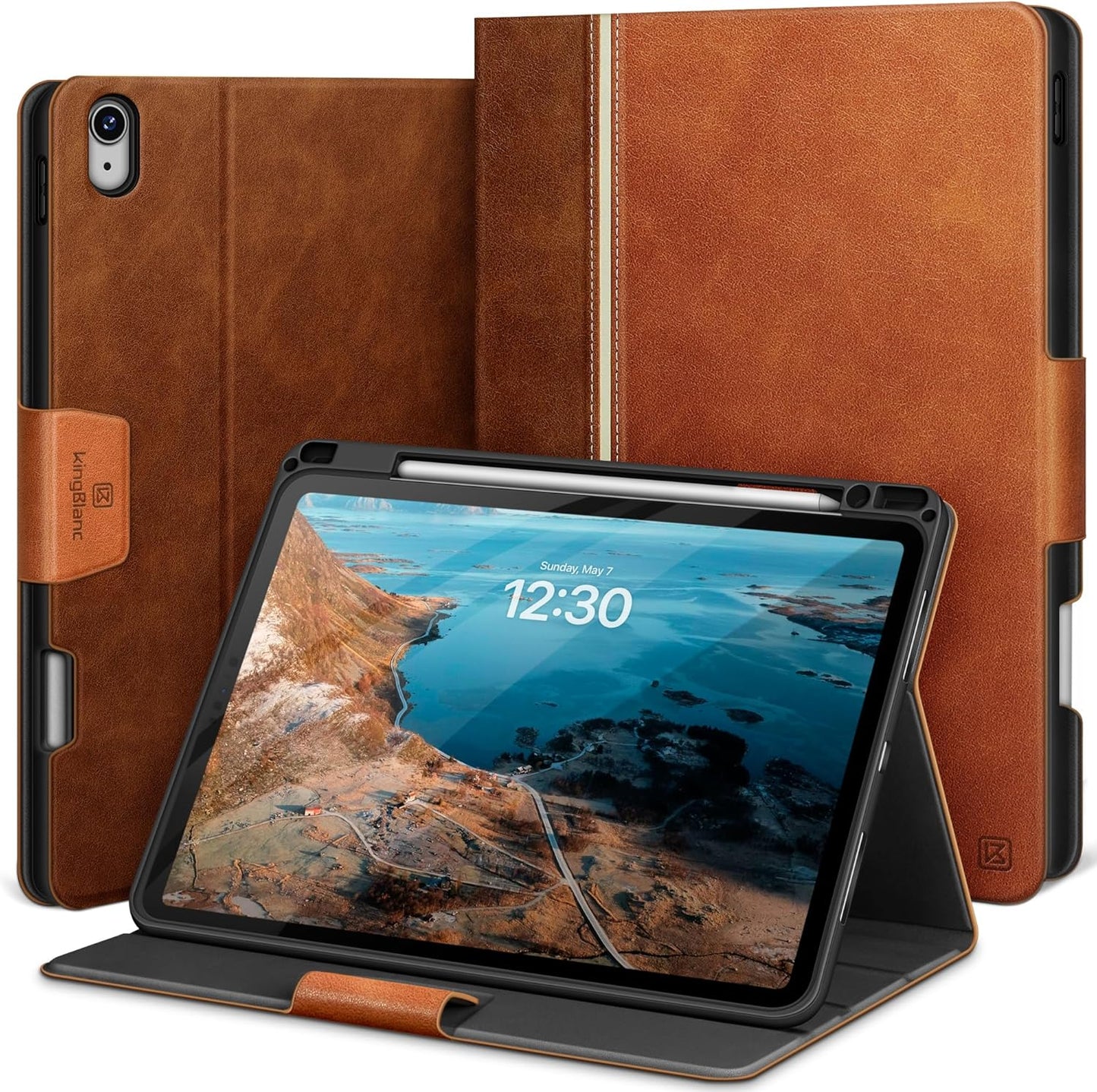 KingBlanc iPad Air 11-inch Case with Pencil Holder and Stand