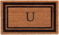 Monogram Coir Doormat 36in x 72in Black Border - Oversized Entry Mat