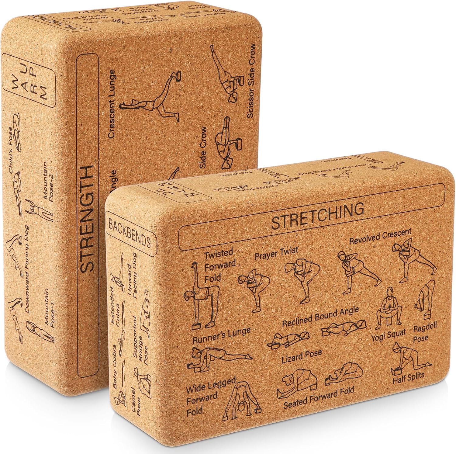 Yoga Blocks 2 Pack | Beginner & Expert Poses | Non-Slip Surface