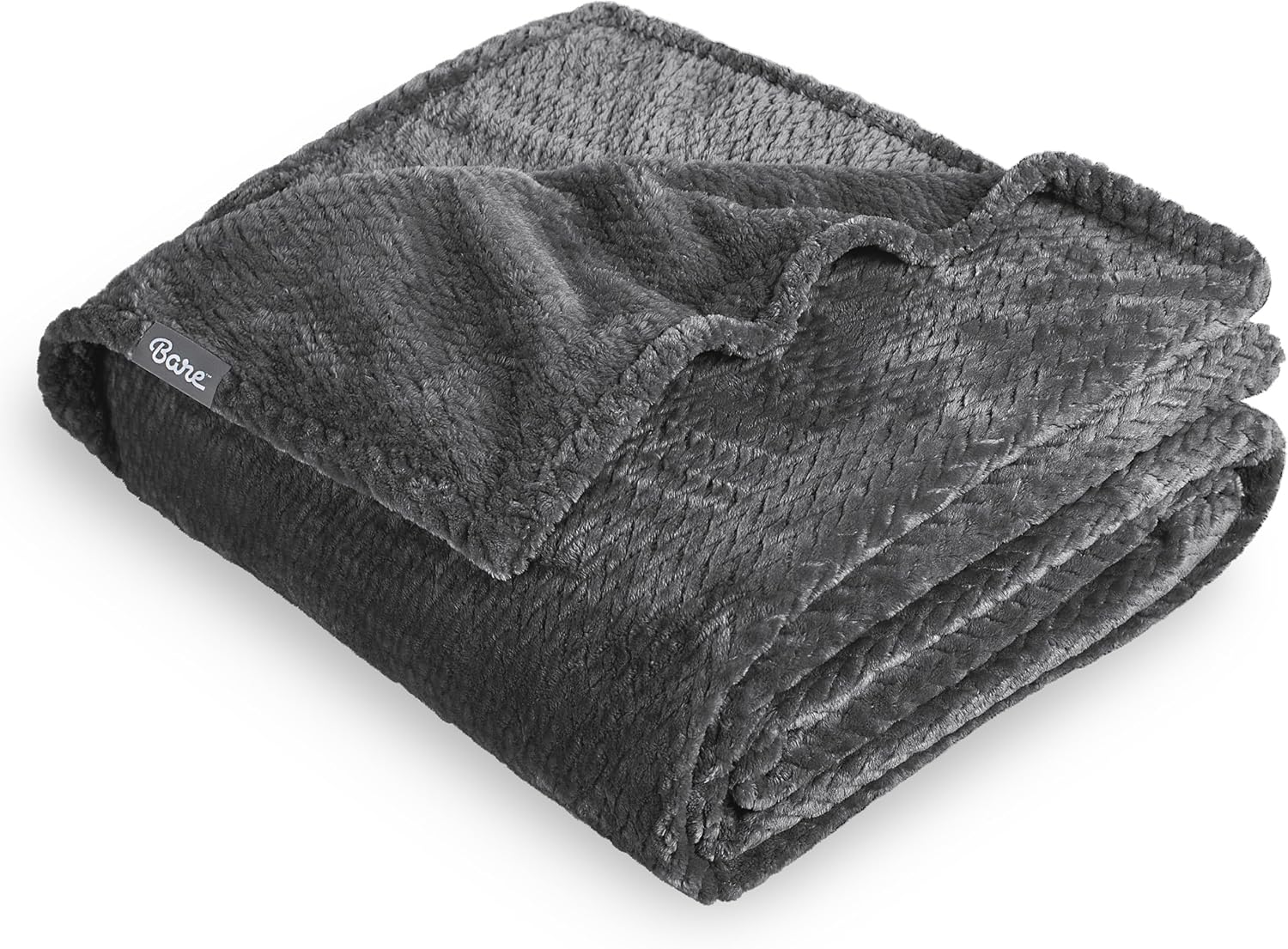 Bare Home Textured Fleece Blanket - King Size Ultra-Soft Warmth
